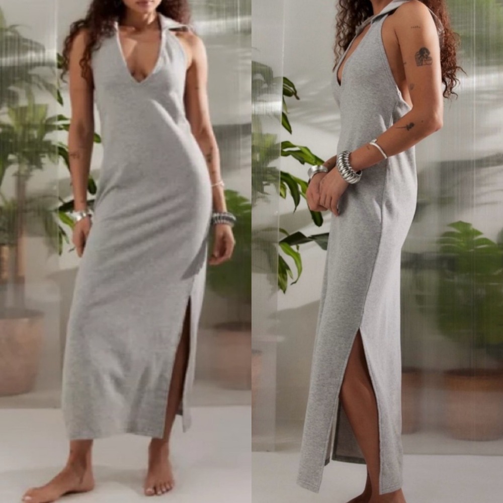 Out From Under Laguna Midi Dress Cover Up‎ Gray NEW size Small